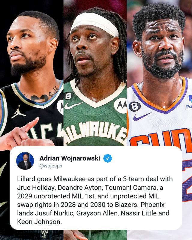 kaiyun-重磅交易！利拉德加盟雄鹿携手字母 太阳放弃艾顿